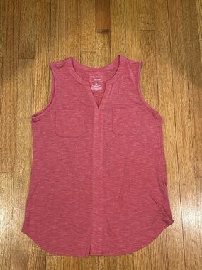Sonoma Heathered Rose Sleeveless V-Notch Tank